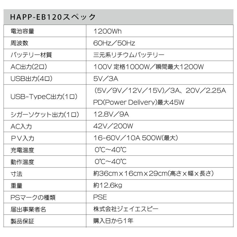 HANT(ハント) ポータブル電源 EB120 大容量324000mAh/1200Wh 瞬間最大出力1200W |  | 08