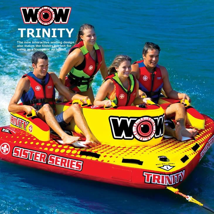 【破格値下げ】 4人乗り トーイングチューブ バナナボート WOW (ワオ) トリニティー, ドリームウォーク 25d6f6f6