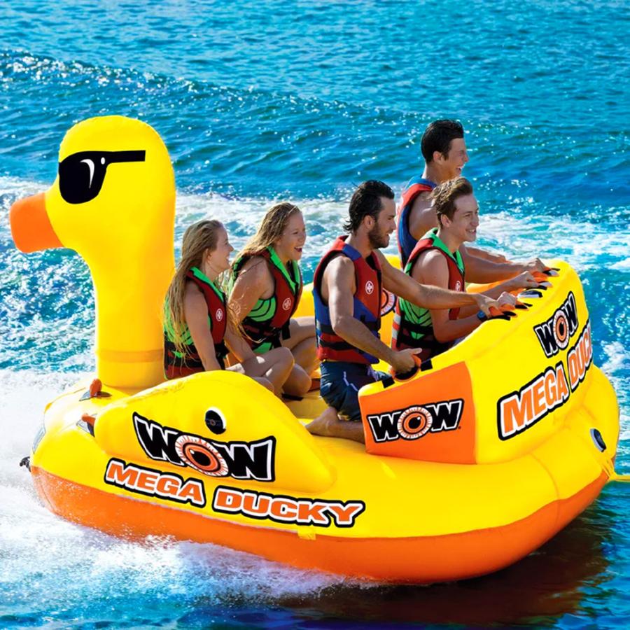 5人乗り バナナボート トーイングチューブ WOW (ワオ) メガダッキー 3点セット ロープ+ハンドポンプ付_7