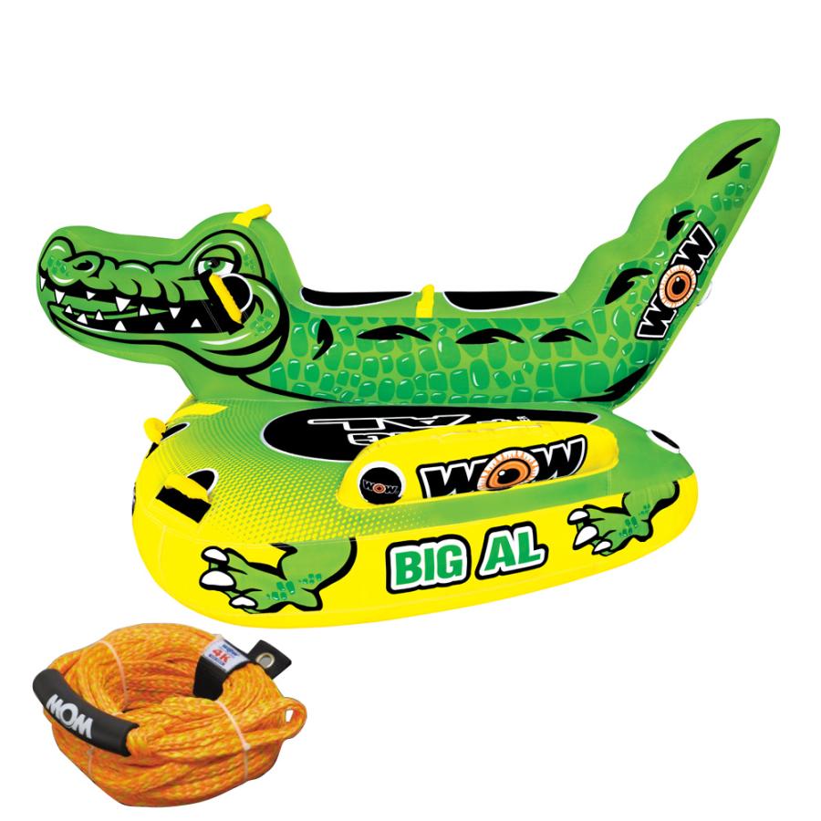 4人乗り バナナボート トーイングチューブ WOW (ワオ) ビッグアリゲーター 2点セット ロープ付
