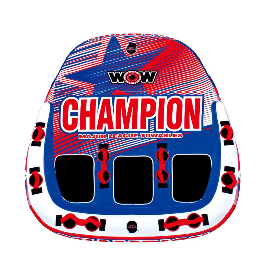 【正規品】 トーイングチューブ 3人乗り バナナボート WOW (ワオ) チャンピオン 2点セット ロープ付き 【AAA1341575932】(46895円)