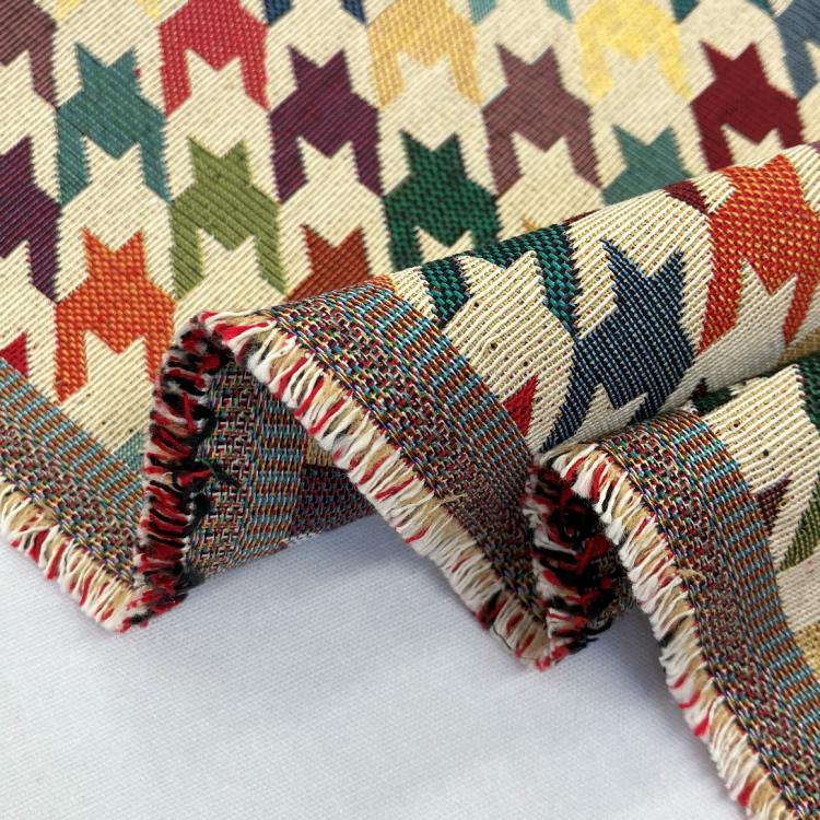 新柄入荷! ゴブラン織 千鳥格子カラフル カットクロス 約138cm 新柄入荷! ゴブラン織 千鳥格子カラフル カットクロス 約138cm