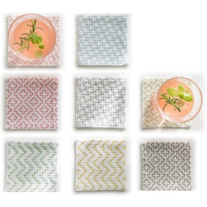 ルシアンLECIEN】 hidamari 刺し子布 コースターが4枚作れるクロス  