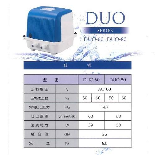 不要ブロワー無料処分サービス対象商品 2年保証付 テクノ高槻 DUO-80 エアーポンプ 省エネ 浄化槽ブロワー 浄化槽エアーポンプ 浄化槽ブロアー ブロワー 逆洗｜avaler｜07