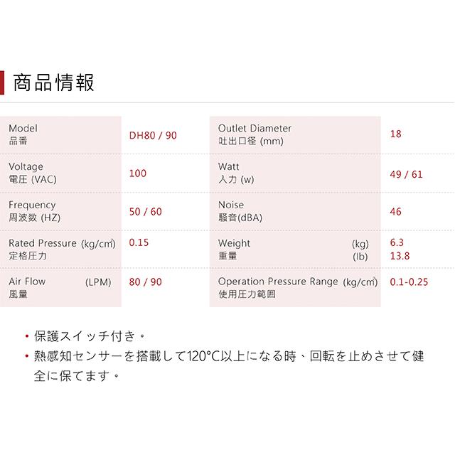 Air Mac DH80/90 風量 80 90 エアーポンプ 浄化槽ブロワー 浄化槽