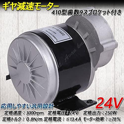 Avan Knight] ギヤ 減速 モーター 24V 250W 自転車 改造 車 電動