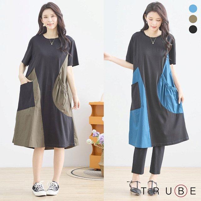 TRUBE ワンピース 半袖 ギャザーワンピース レディース チュニック