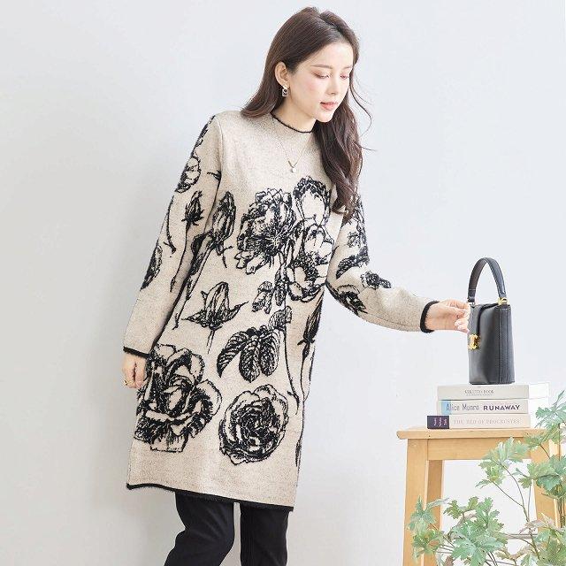 TRUBE ワンピース 長袖 レディース ニットワンピース チュニック 