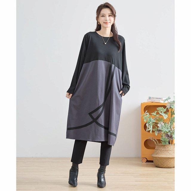 TRUBE チュニック ワンピース 長袖 カジュアル レディース 婦人服 秋