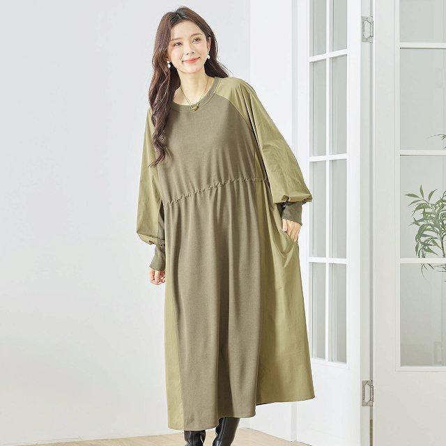 TRUBE チュニック ワンピース 可愛い 長袖 レディース 婦人服 ふんわり袖 秋 冬 L LL 大きいサイズ 黒 20代 30代 40代 ...