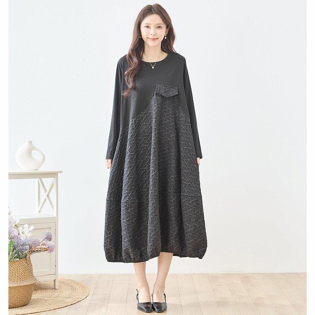 25300新品emmi袖バルーンゆったりワンピースienaカレンソロジー