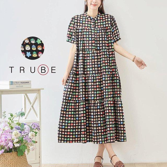 TRUBE ワンピース 半袖 40代 50代 60代 通勤 日常着 普段着 旅行