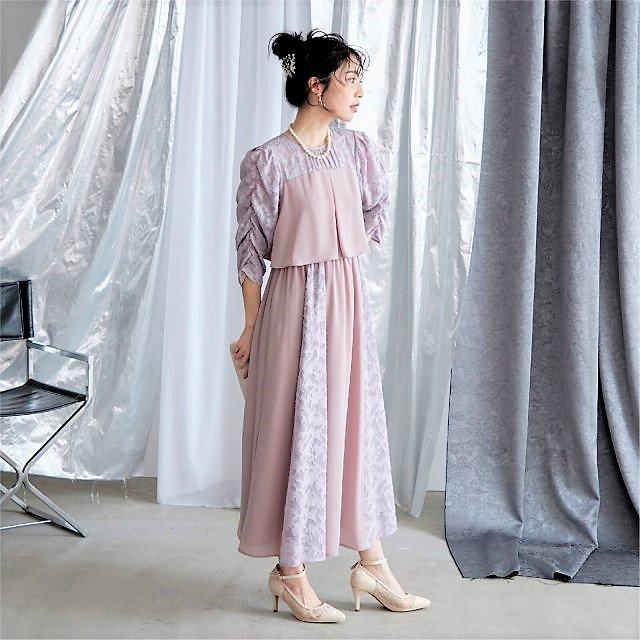 Sweet As ワンピース 結婚式 パーティードレス ミモレ丈 袖あり 披露宴