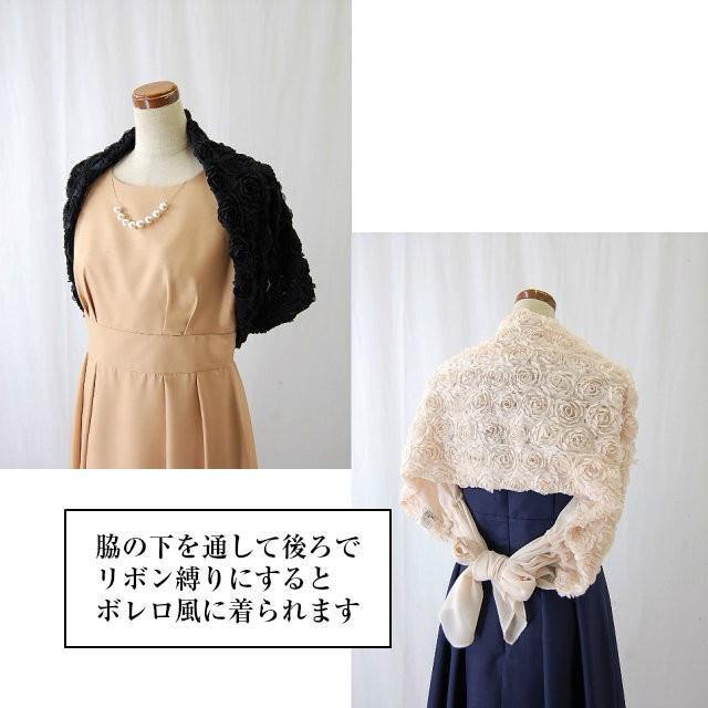ストール067 お花のモチーフのストール 結婚式のショール 大判 M L
