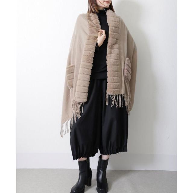 ファーストール ケープ ショール ポンチョ 大判 秋 冬 M L 黒 ベージュ