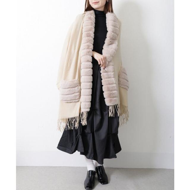 ファーストール ケープ ショール ポンチョ 大判 秋 冬 M L 黒 ベージュ