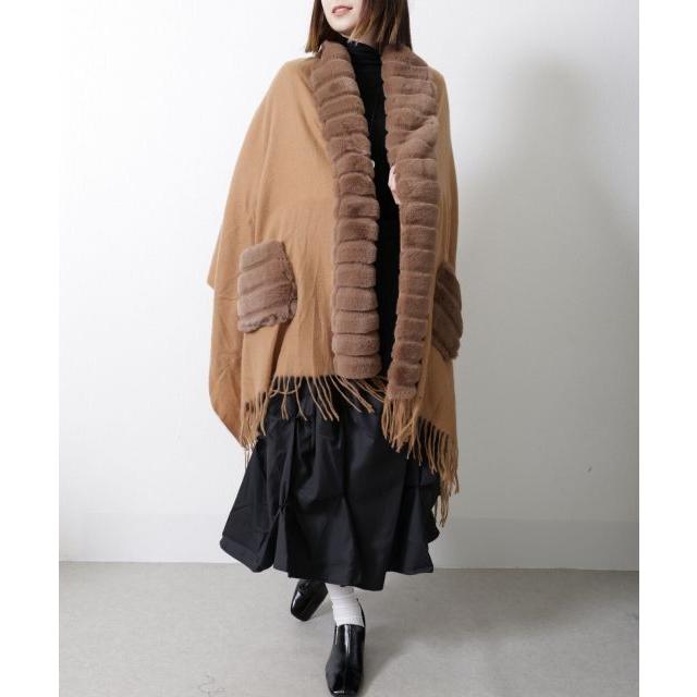 ファーストール ケープ ショール ポンチョ 大判 秋 冬 M L 黒 ベージュ