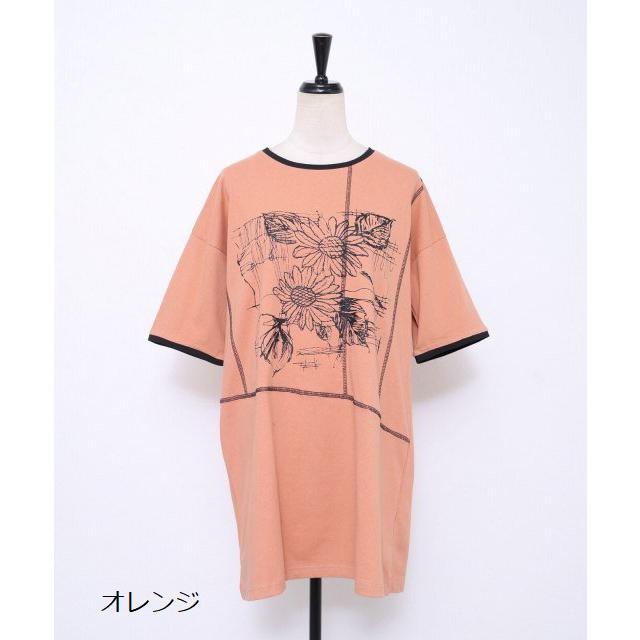 チュニック トップス カットソー Tシャツ 綿100％ 半袖 婦人服 春 夏