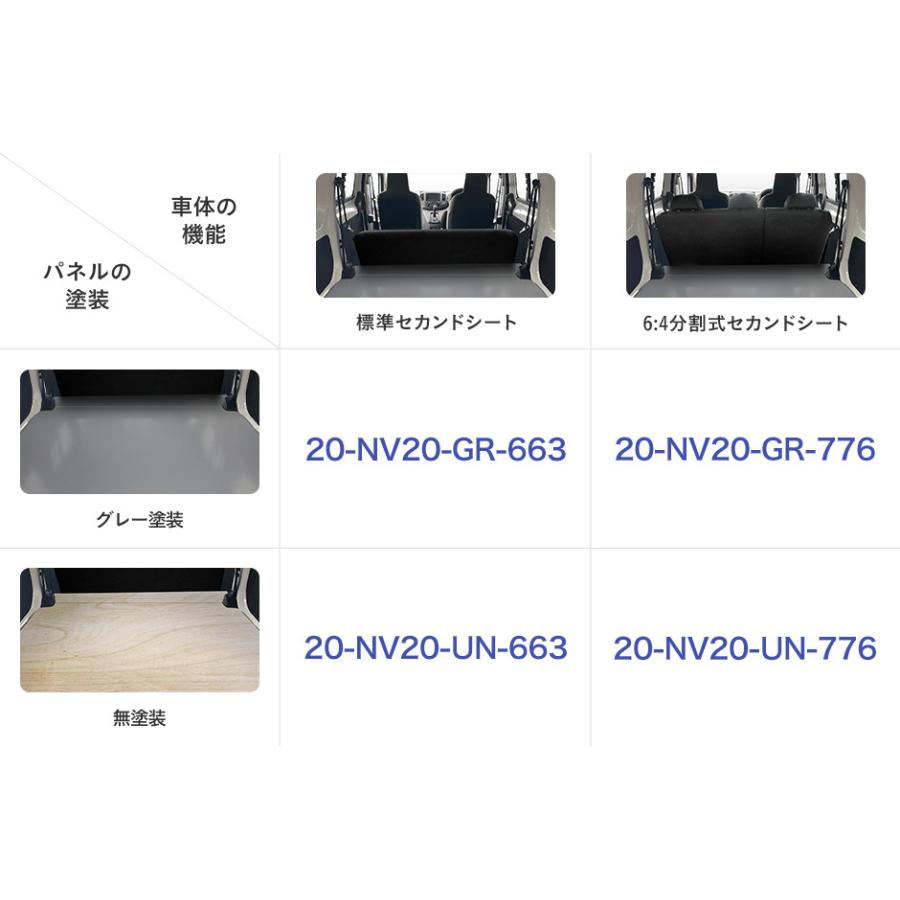NV200 バネット カーゴキット S | 日産 バネットnv200 nv200バネット 内装 パーツ アクセサリー カスタム カスタムパーツ 荷室 収納 荷室棚 棚 棚板 板 収納棚の画像