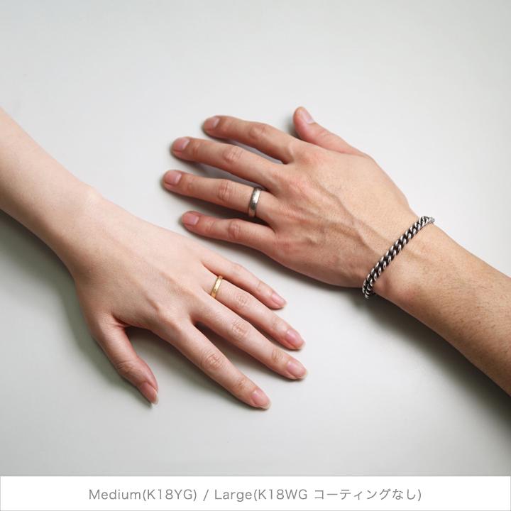 ゴールド シンプル リング 結婚指輪 ペアリング 指輪 メンズ レディース K10 K18 Pt900 プラチナ 地金 ギフト プレゼント  Plane Nude Ring Lの画像