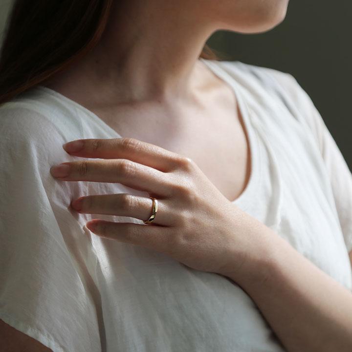 Avaron ゴールド シンプル リング 結婚指輪 ペアリング 指輪