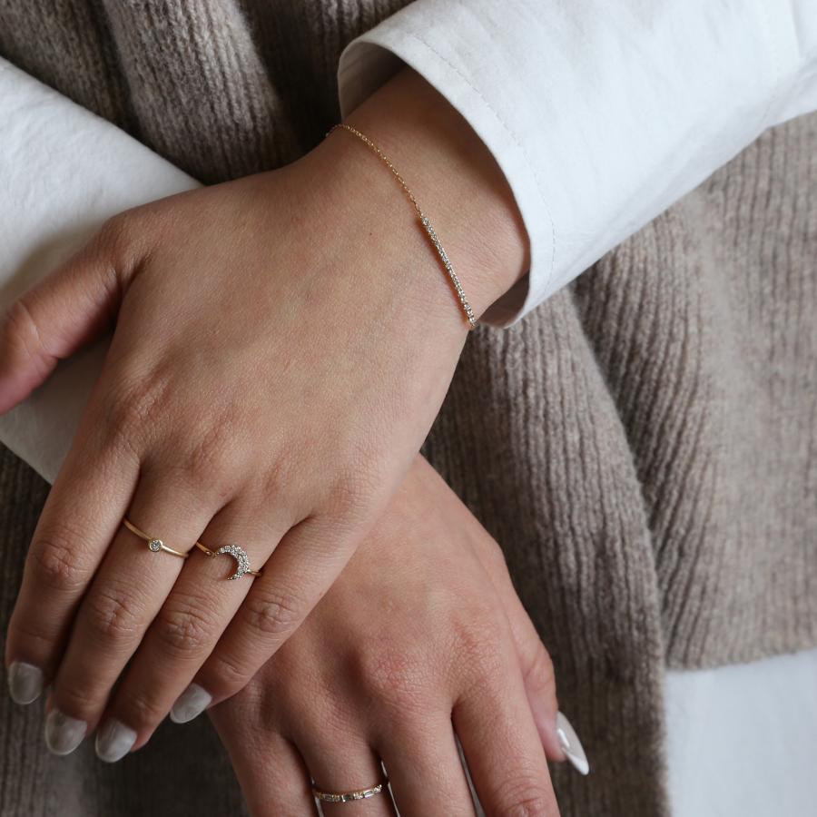 ダイヤモンド ブレスレット ゴールド プラチナ k10 k18 pt900 シンプル ギフト プレゼント  Dear Line Bracelet | Avaron | 10