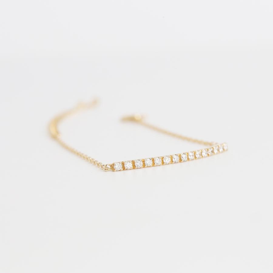ダイヤモンド ブレスレット ゴールド プラチナ k10 k18 pt900 シンプル ギフト プレゼント  Dear Line Bracelet | Avaron | 03