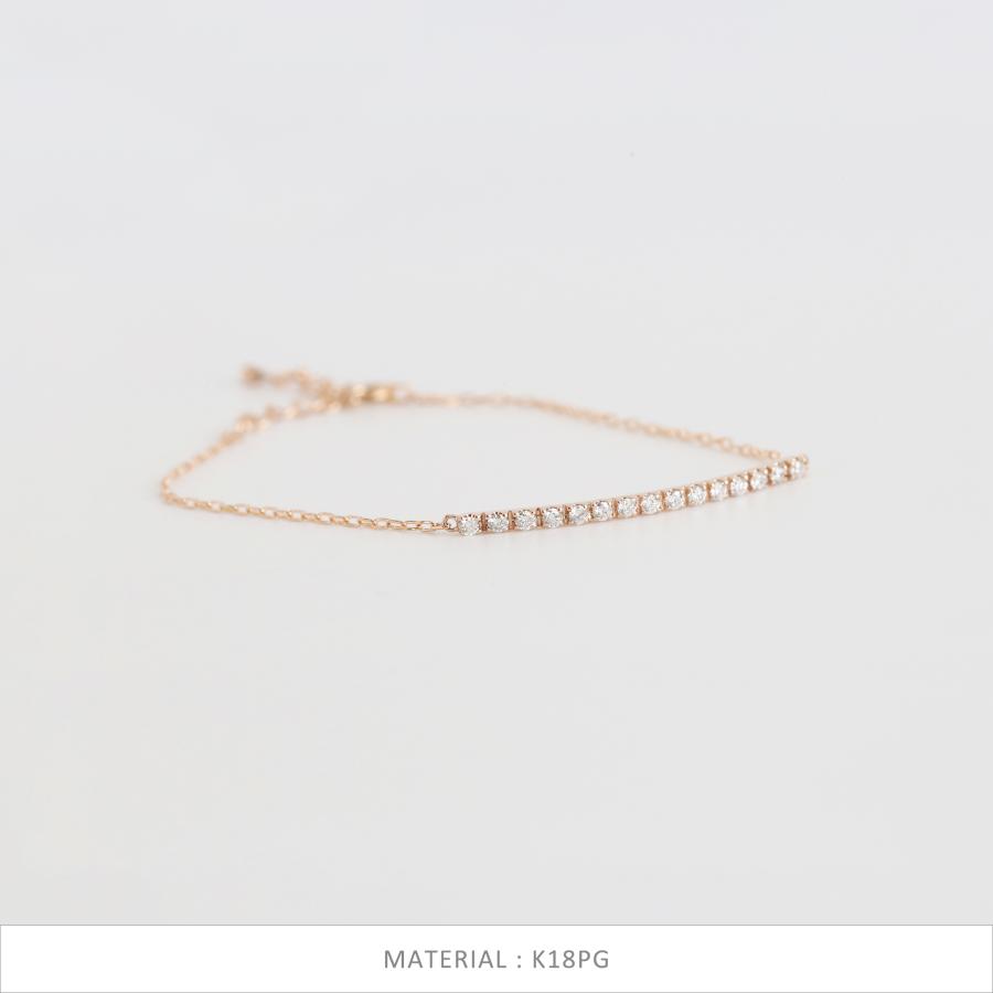 ダイヤモンド ブレスレット ゴールド プラチナ k10 k18 pt900 シンプル ギフト プレゼント  Dear Line Bracelet | Avaron | 08