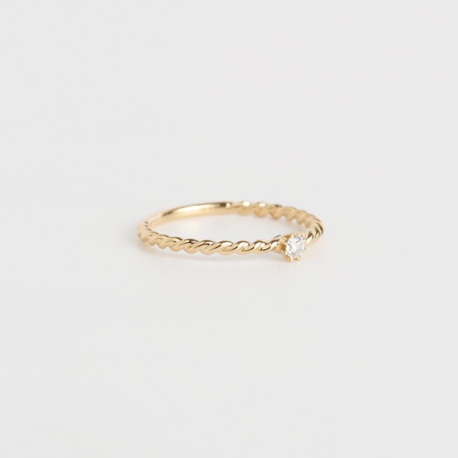 momo AVARON 一粒 ダイヤモンド リング K18 PG 11号 Avaron（アヴァロン） ブロック リング 指輪 ゴールド ペアリング 結婚