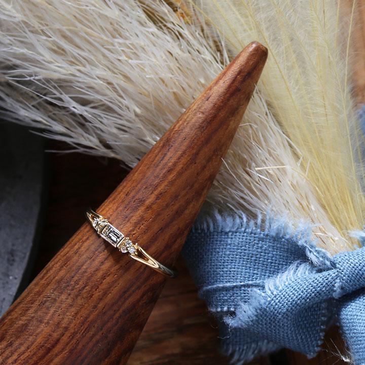 Avaron バゲットカット ダイヤモンド リング 指輪 レディース