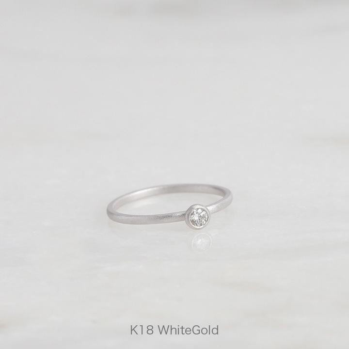 Avaron 一粒 ダイヤモンド 艶消し リング 指輪 レディース K10 K18  