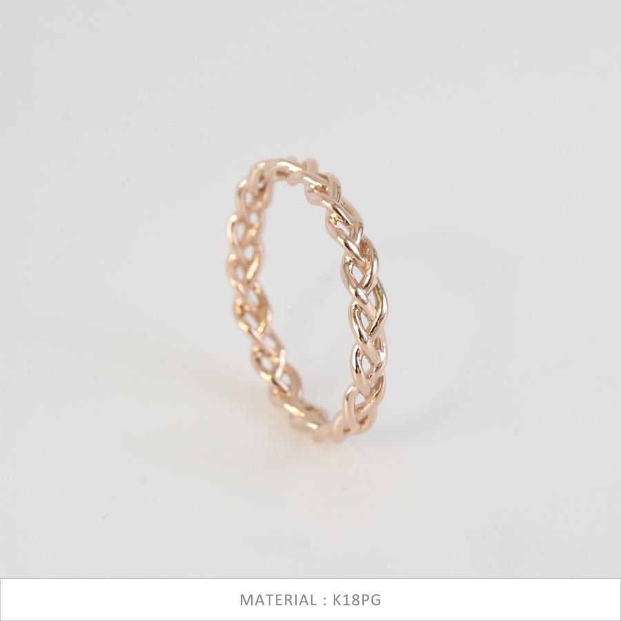 Avaron（アヴァロン） イエローゴールド 編み込み リング 指輪