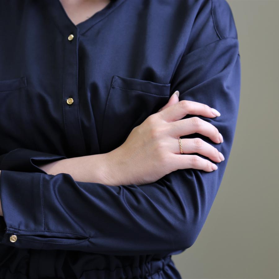 イエローゴールド 編み込み リング 指輪 レディース 18金 k18 18k 10金 k10 10k 地金 シンプル ギフト プレゼント  Lourdes Ring | Avaron | 06