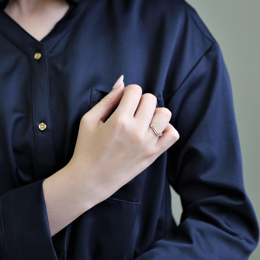 ダイヤモンド つや消し コンビカラー リング 指輪 レディース コンビリング 18k 18金 K18 ギフト プレゼント  Mariede Ringの画像