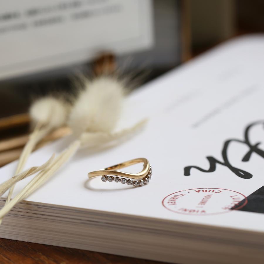 Avaron（アヴァロン） ダイヤモンド つや消し コンビカラー リング