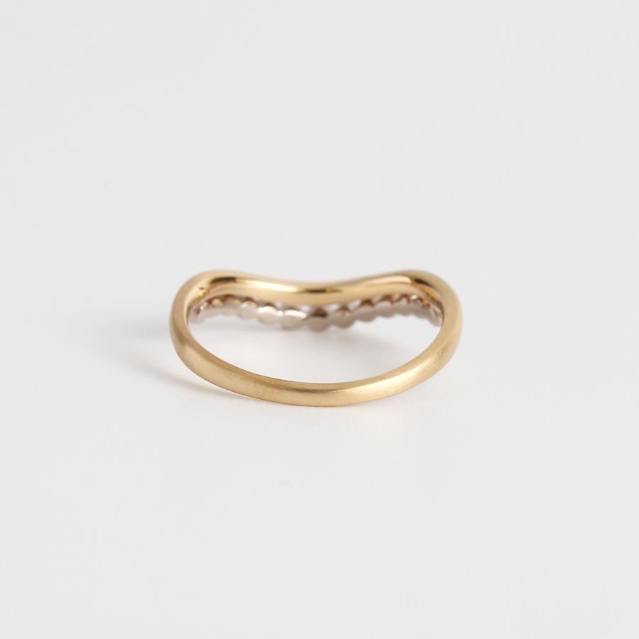 ダイヤモンド つや消し コンビカラー リング 指輪 レディース コンビリング 18k 18金 K18 ギフト プレゼント  Mariede Ringの画像