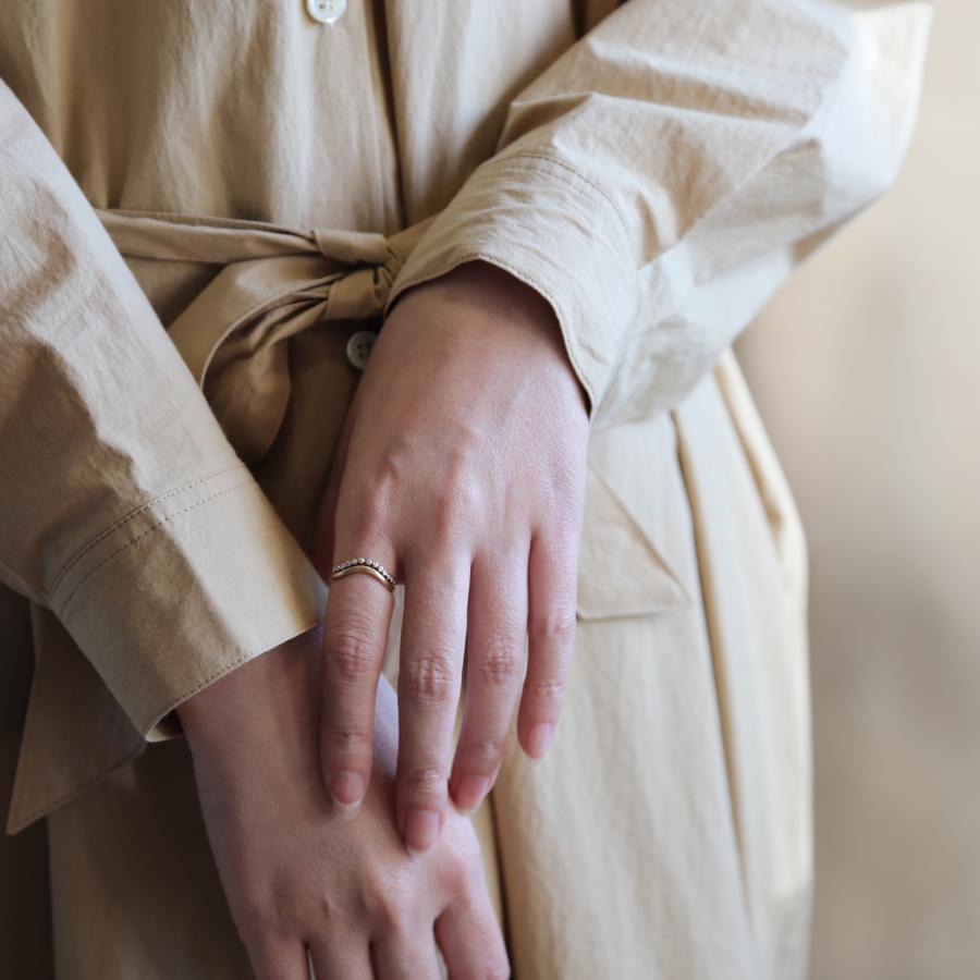 ダイヤモンド つや消し コンビカラー リング 指輪 レディース コンビリング 18k 18金 K18 ギフト プレゼント  Mariede Ringの画像