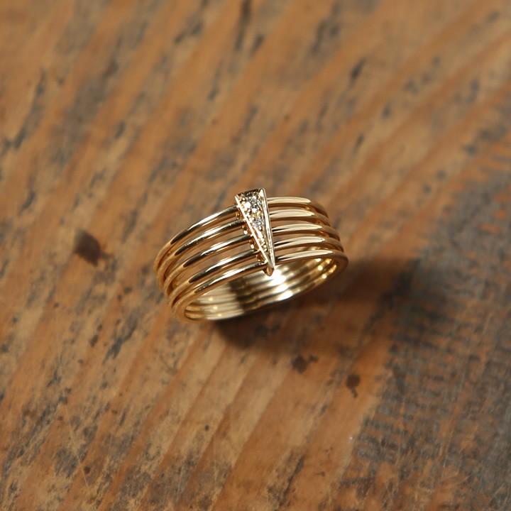 リング 指輪 レディース 5連リング ダイヤモンド 18金 K18 18k 10金 K10 10k Arm Stack Diamond Ring Bnr 303 Avaron Standard Jewelry 通販 Yahoo ショッピング