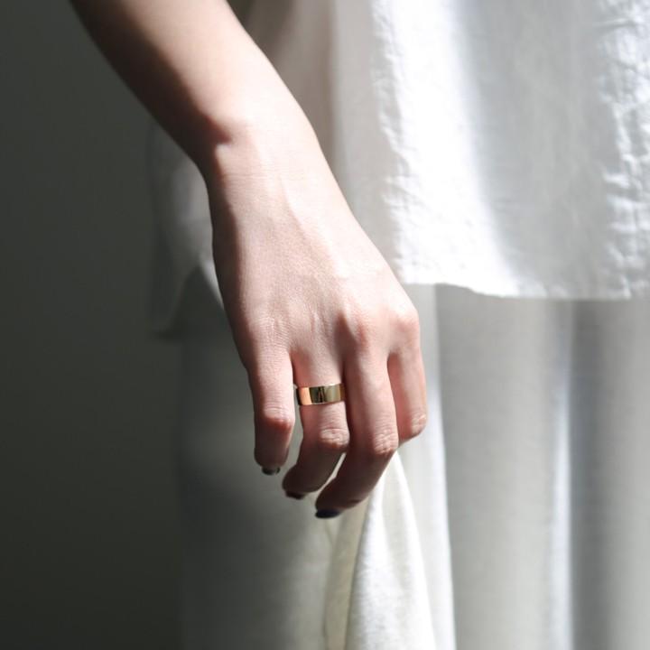 リング 指輪 レディース 平打ち ゴールド 18金 K18 18k 10金 K10 10k シンプル 幅広 ワイド ごつめ Nude Plate X Wide Bnr 338d Avaron Standard Jewelry 通販 Yahoo ショッピング