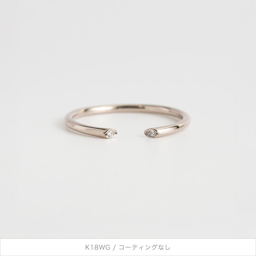 ダイヤモンド オープンリング 指輪 フォークリング レディース k10 k18 pt900 繊細 ギフト プレゼント  Eclairer Ring | Avaron | 07