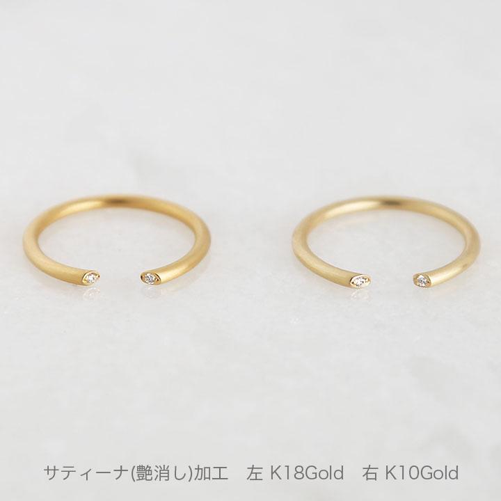 ダイヤモンド フォークリング 指輪 Cリング レディース 18金 k18 18k 10金 k10 10k 繊細 華奢 細身 かわいい ギフト プレゼント 受注生産品  Eclairer｜avaron｜09