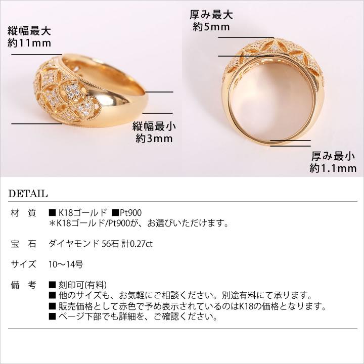 指輪 レディース リング ダイヤモンド ダイアモンド K18 18k 18金 プラチナ 幅広 太い Bnr 406 Avaron Standard Jewelry 通販 Yahoo ショッピング