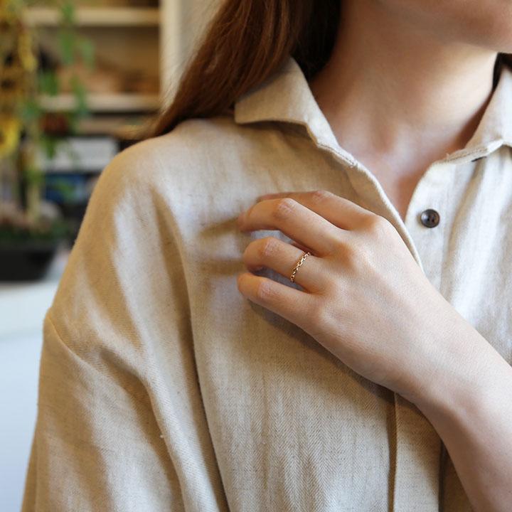 Avaron チェーン モチーフ リング ゴールド 指輪 レディース K10 K18