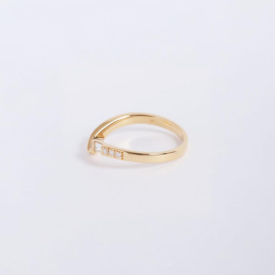 バゲットカット ダイヤモンド リボン リング レディース 指輪