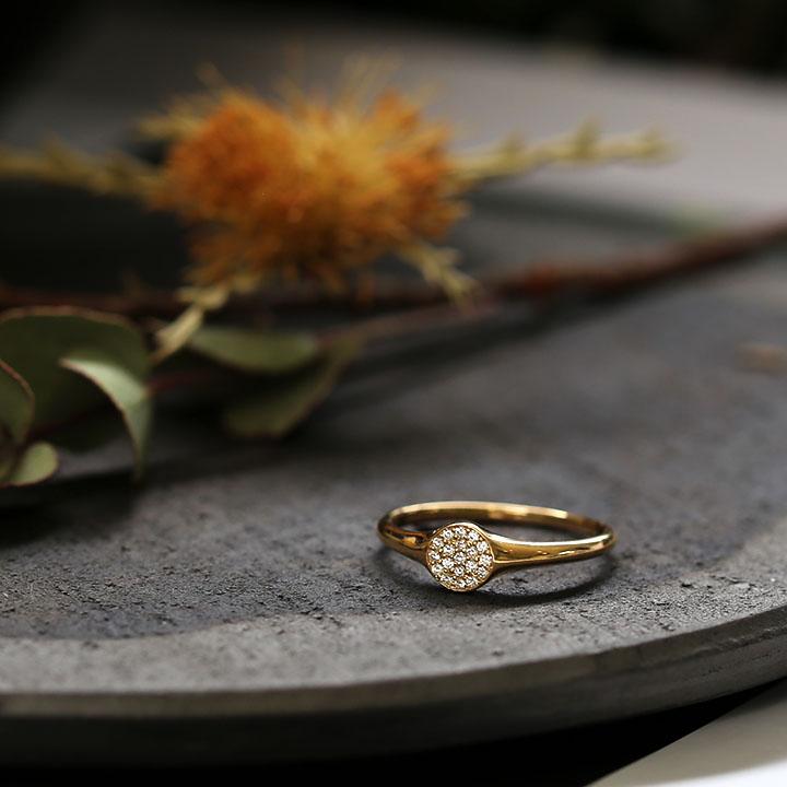 K10 パヴェ　ダイヤモンド　リング K10 蝶々 ダイヤモンド パヴェ リング