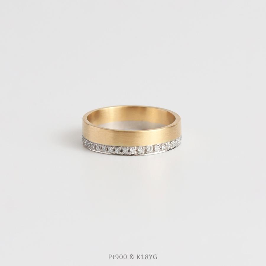 コンビカラー ダイヤモンド フルエタニティリング 指輪 レディース pt900 18金 k18 18k 幅広 ギフト プレゼント  Eternity combi Ring Deux Type02 | Avaron