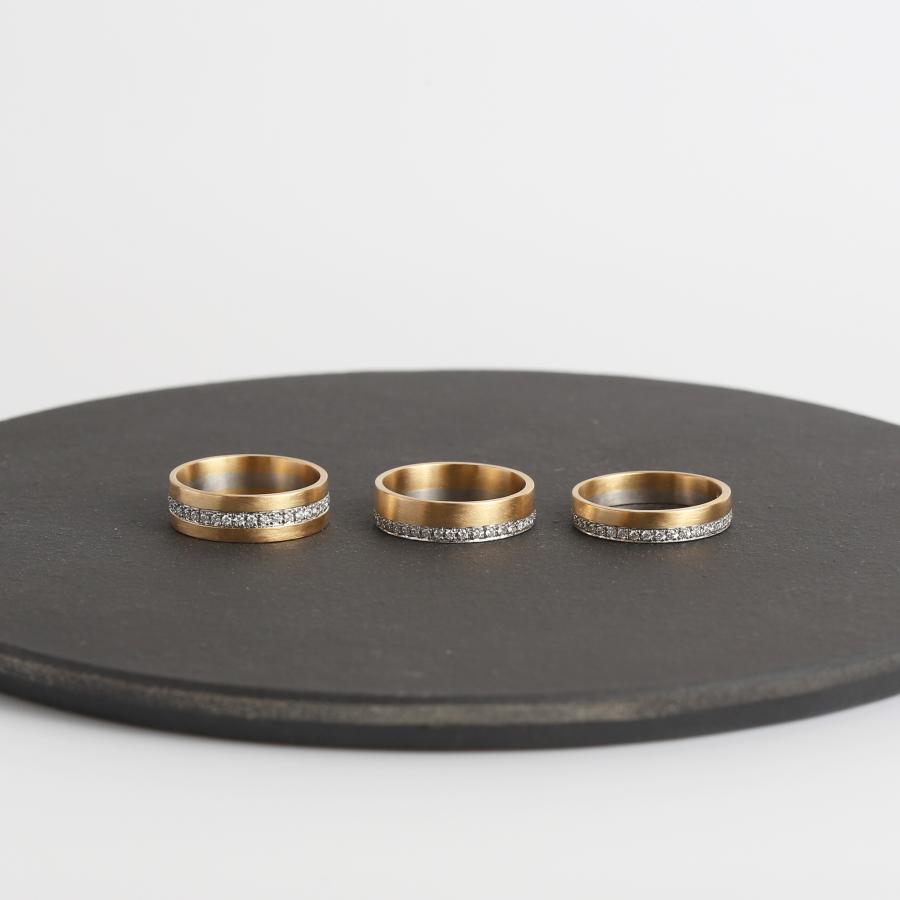 コンビカラー ダイヤモンド フルエタニティリング 指輪 レディース pt900 18金 k18 18k 幅広 ギフト プレゼント  Eternity combi Ring Deux Type02 | Avaron | 19