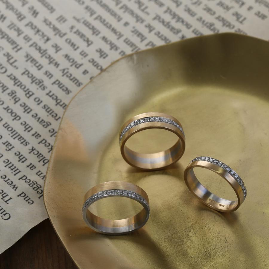 コンビカラー ダイヤモンド フルエタニティリング 指輪 レディース pt900 18金 k18 18k 幅広 ギフト プレゼント  Eternity combi Ring Deux Type02 | Avaron | 20