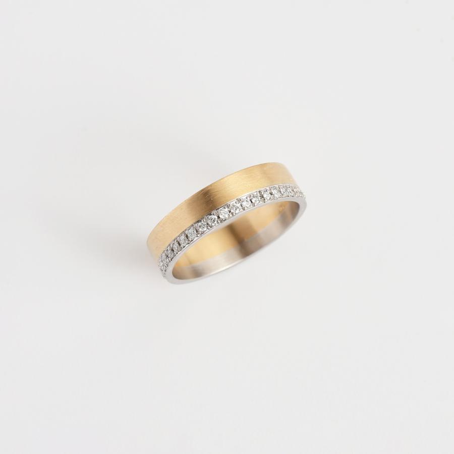 コンビカラー ダイヤモンド フルエタニティリング 指輪 レディース pt900 18金 k18 18k 幅広 ギフト プレゼント  Eternity combi Ring Deux Type02 | Avaron | 02