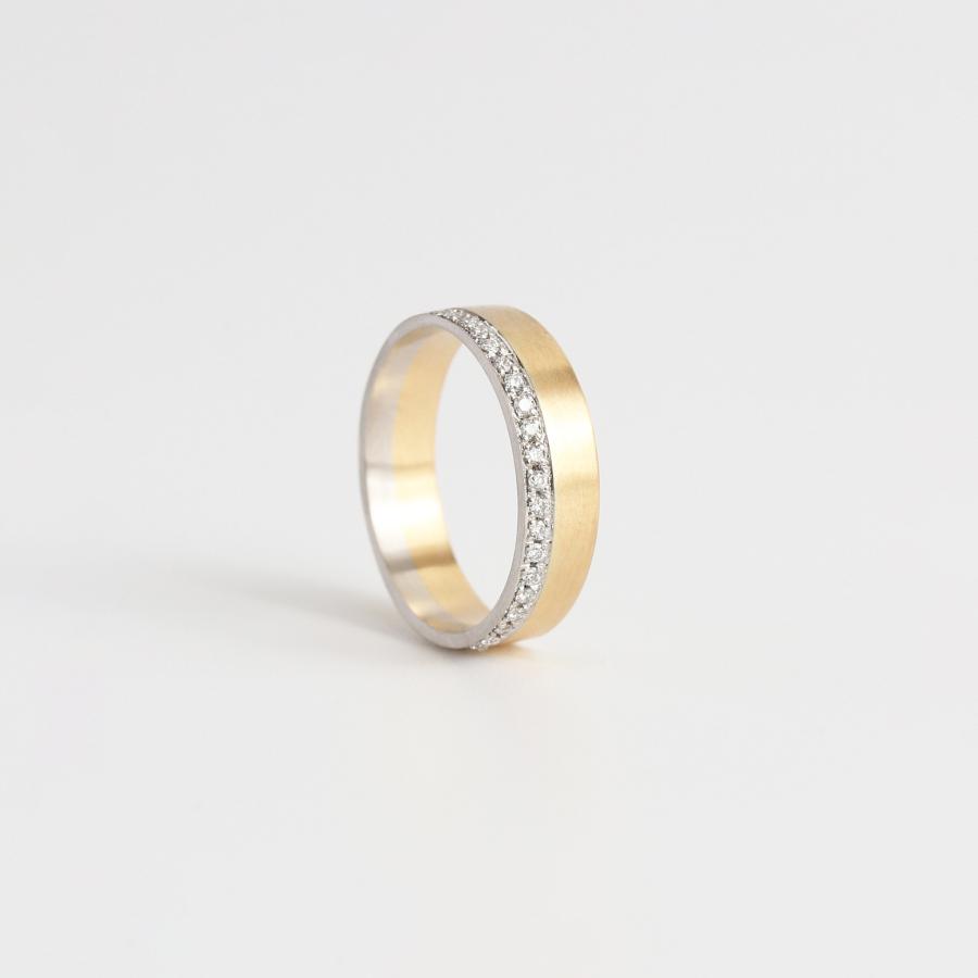 コンビカラー ダイヤモンド フルエタニティリング 指輪 レディース pt900 18金 k18 18k 幅広 ギフト プレゼント  Eternity combi Ring Deux Type02 | Avaron | 03